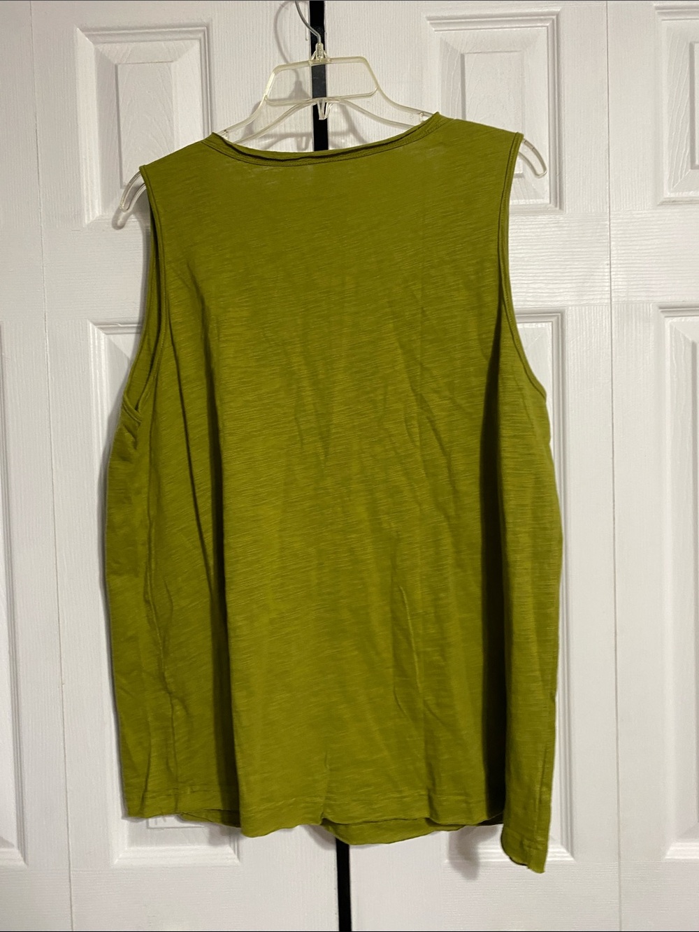 Green cotton knit tank top shirt size LARGE / XL - Picture 5 of 7